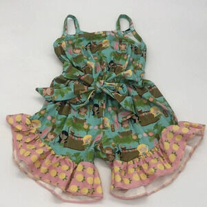 6-12M Pete & Lucy Girls Luau Romper with Bow